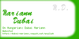 mariann dubai business card